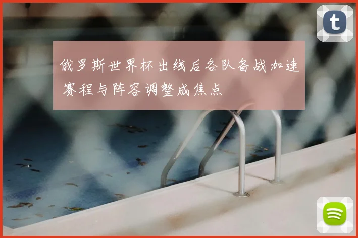 俄罗斯世界杯出线后各队备战加速 赛程与阵容调整成焦点